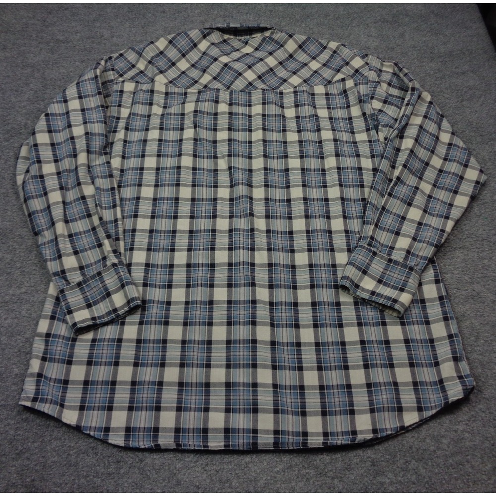 Vintage Big Mac Flannel Shirt  Mens XLT Blue Plaid Pearl Snap Western - Picture 5 of 11